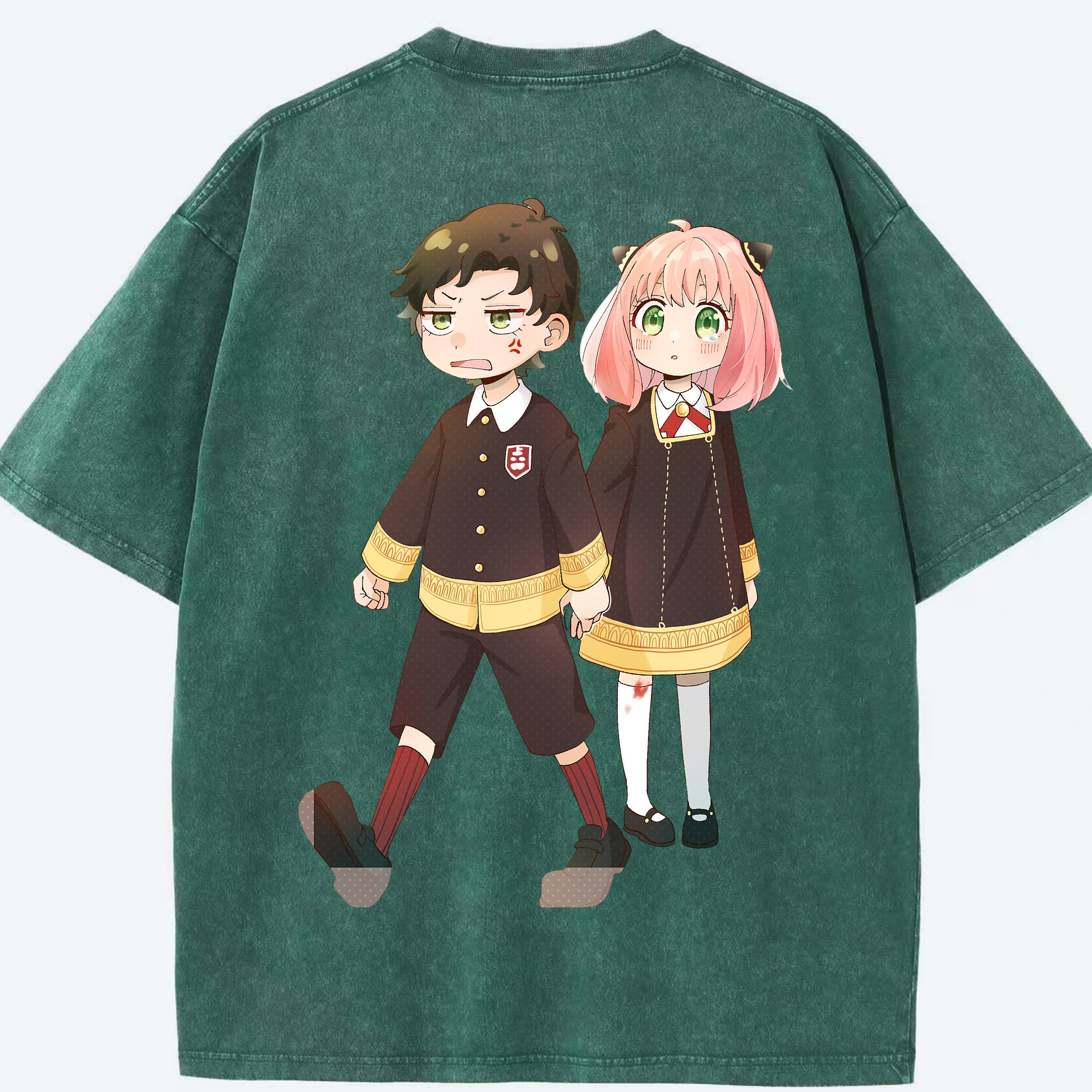（画像用） SPY×FAMILY间谍家家酒 綿100% ヴィンテージ風 半袖Tシャツ（背面プリント）